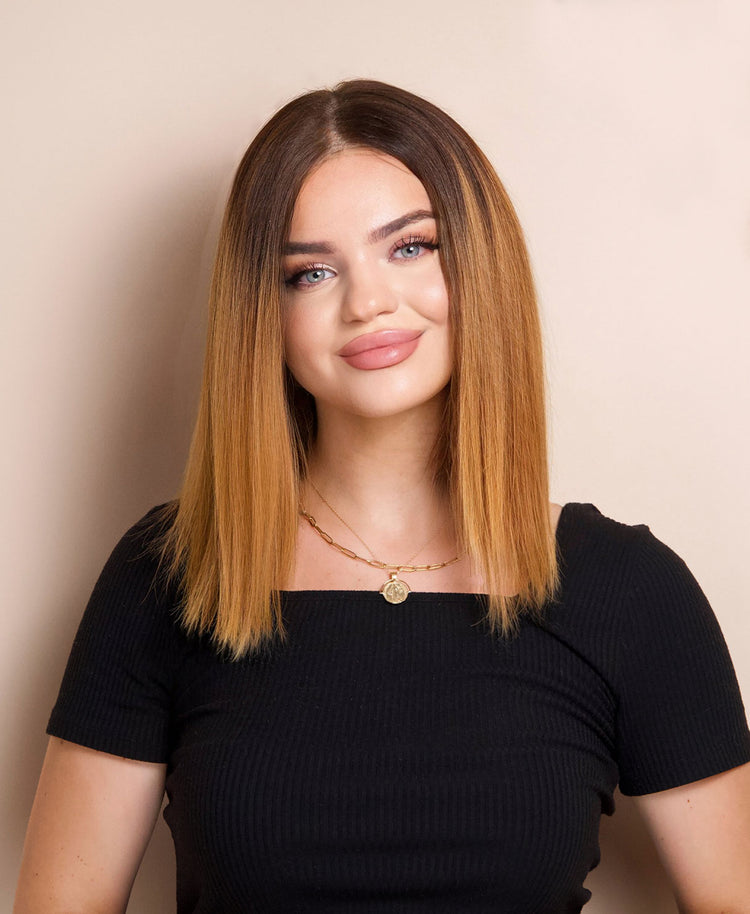 long bob human wig - 12" rooted.