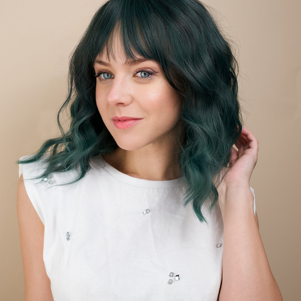 ? - Gorgeous lace cap teal green long fringe hair wig! il_fullxfull.5710531473_d60w.jpg main image 4