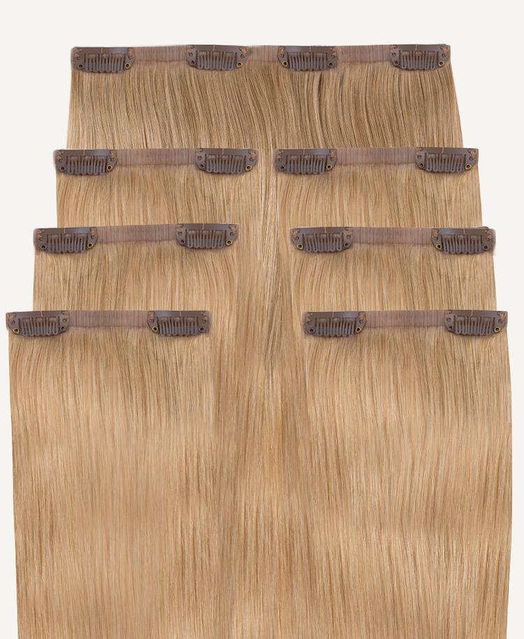 invisible clip-in hair extensions #28 honey blonde.