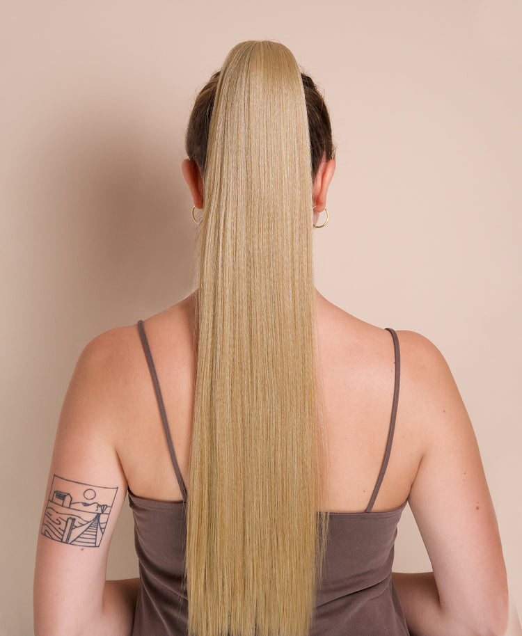 long straight ponytail - honey blonde 26".