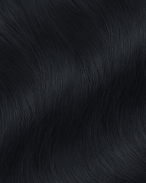 one-step hair extensions jet black.