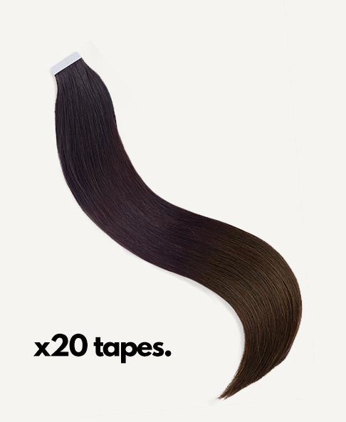tape-in hair extensions #1b-2-4 dark ombre.
