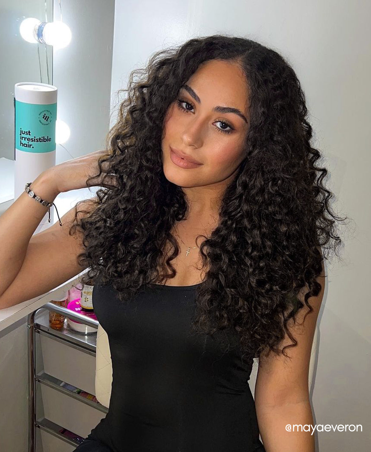 curly clip-in extensions #1 Jet Black (3A curls)