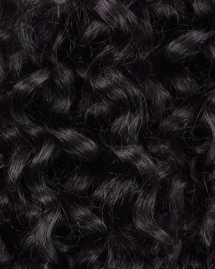 curly (3A curls) clip-in extensions natural black.