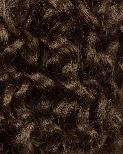 curly (3A curls) clip-in extensions light brown.