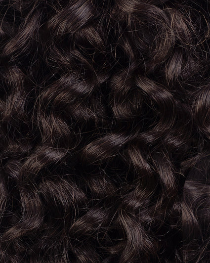 curly (3A curls) clip-in extensions chocolate brown.