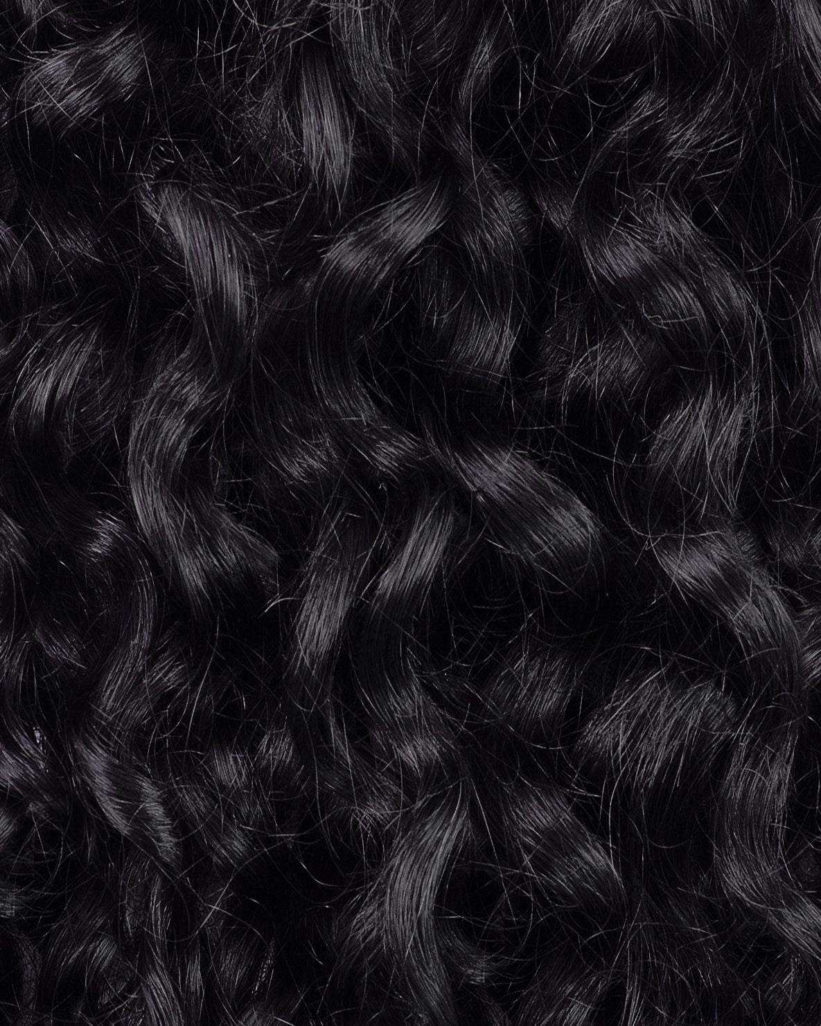 curly (3A curls) clip-in extensions jet black.