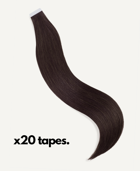 tape-in hair extensions #2 chocolate brown.