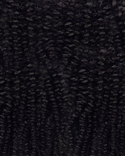 kinky (4A curls) clip-in extensions #1b natural black.