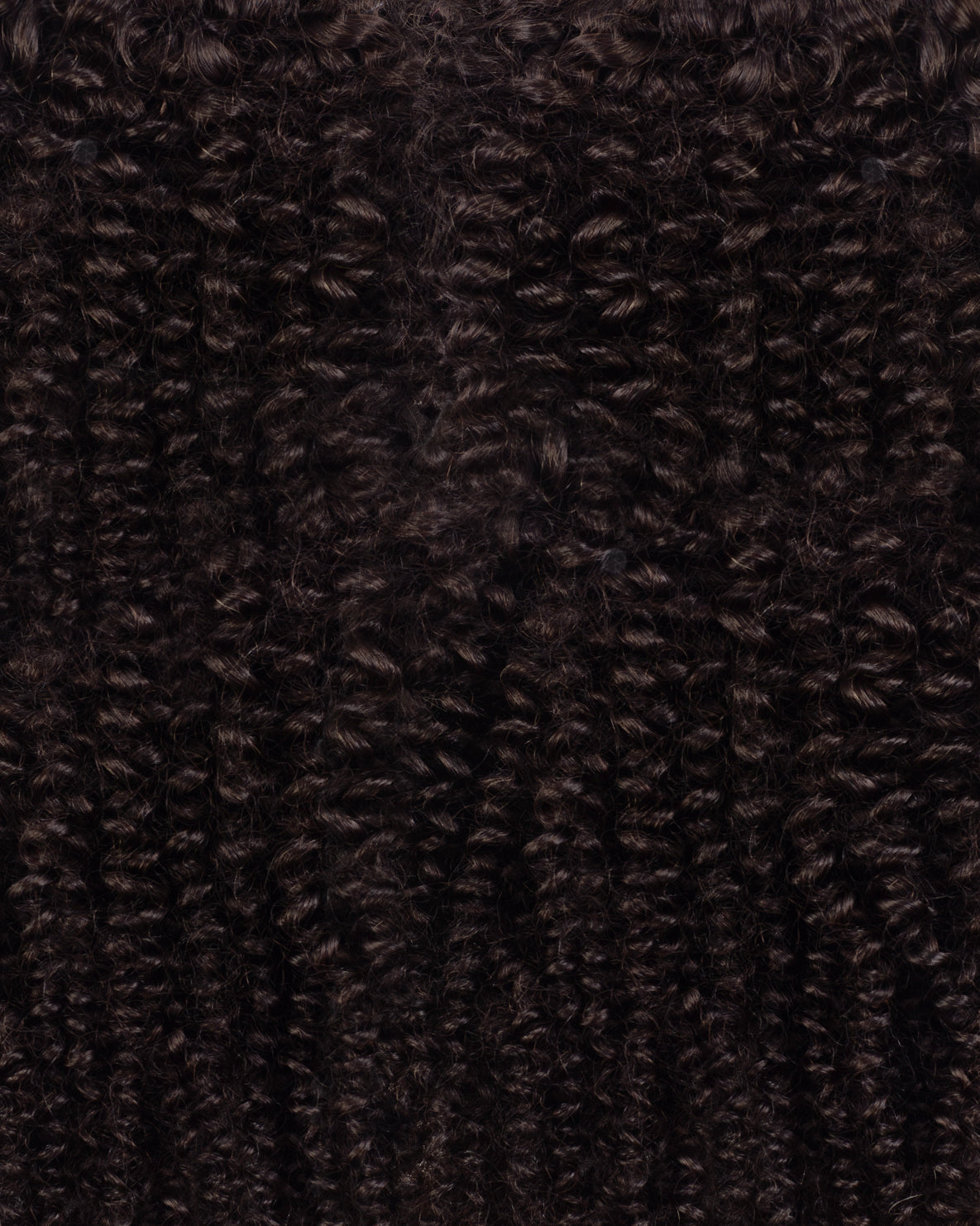 kinky (4A curls) clip-in extensions #2 chocolate brown.