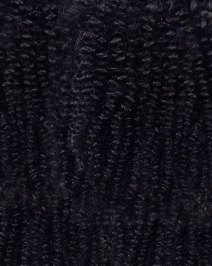 kinky (4A curls) clip-in extensions #1 jet black.