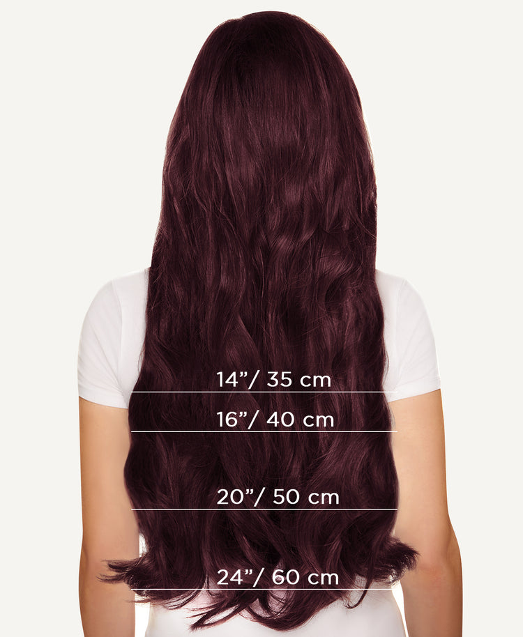 invisible clip-in hair extensions #99J cherry red.