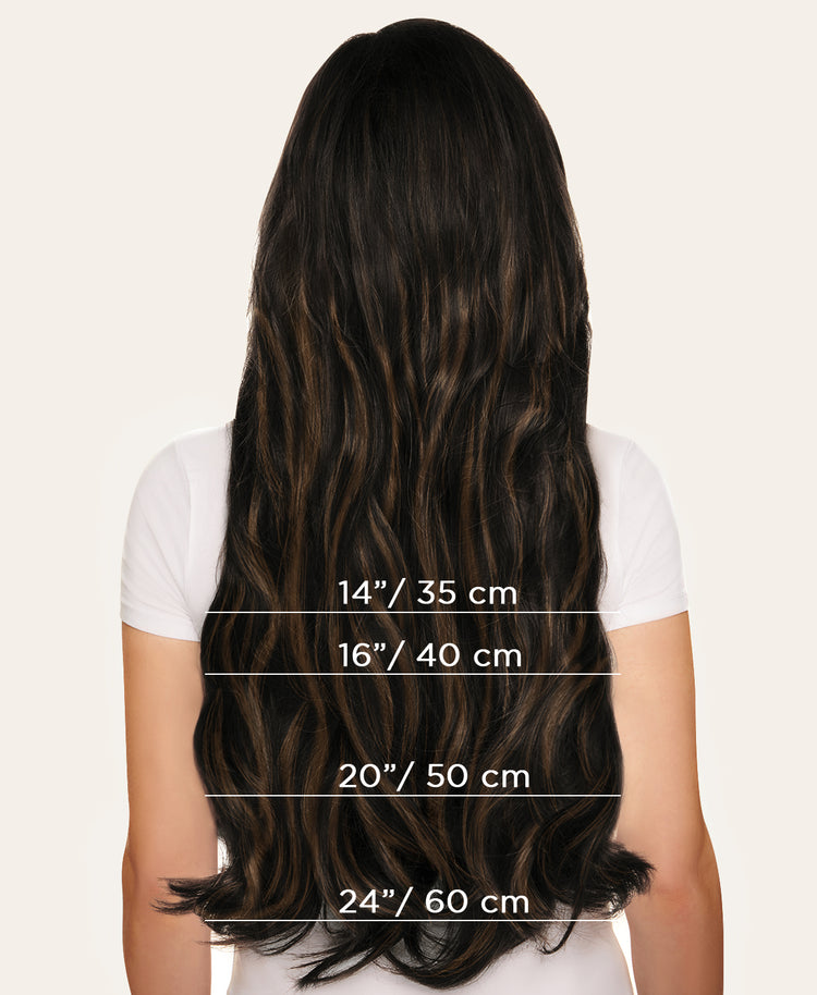 tape-in hair extensions #1b-6 dark highlights.