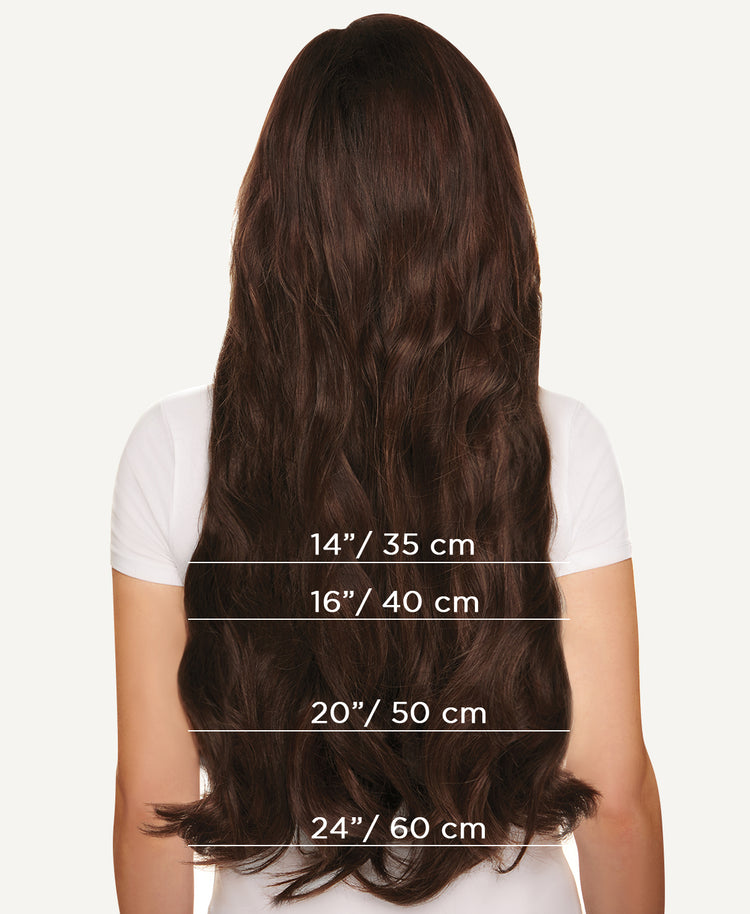 invisible clip-in hair extensions #4 medium brown.