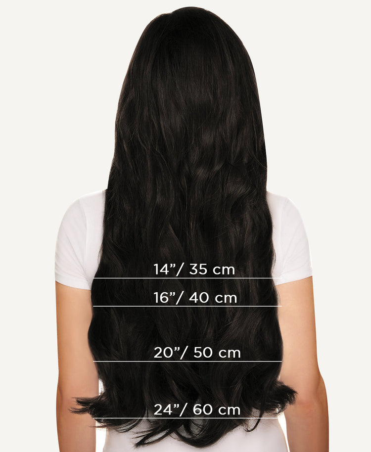 human hair clip-in extensions #1b natural black.