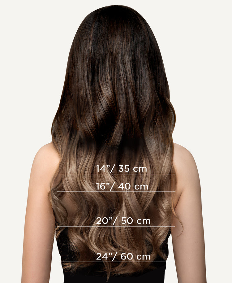 invisible clip-in hair extensions #2-6 light ombre.