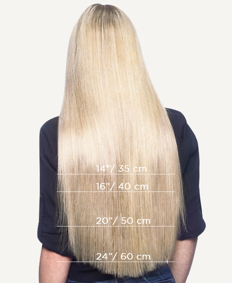 invisible clip-in hair extensions #60 platinum blonde.