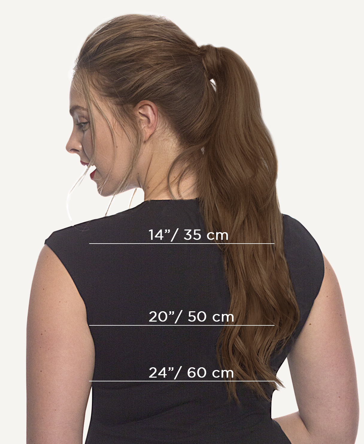 ponytail hair extensions length chart