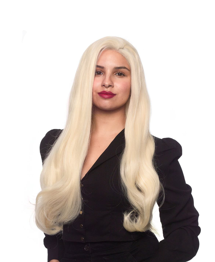 wavy blonde wig 22".