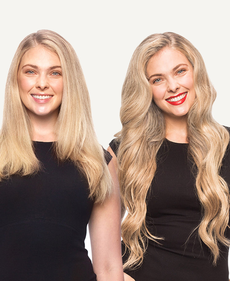 invisible clip-in hair extensions #28 honey blonde.