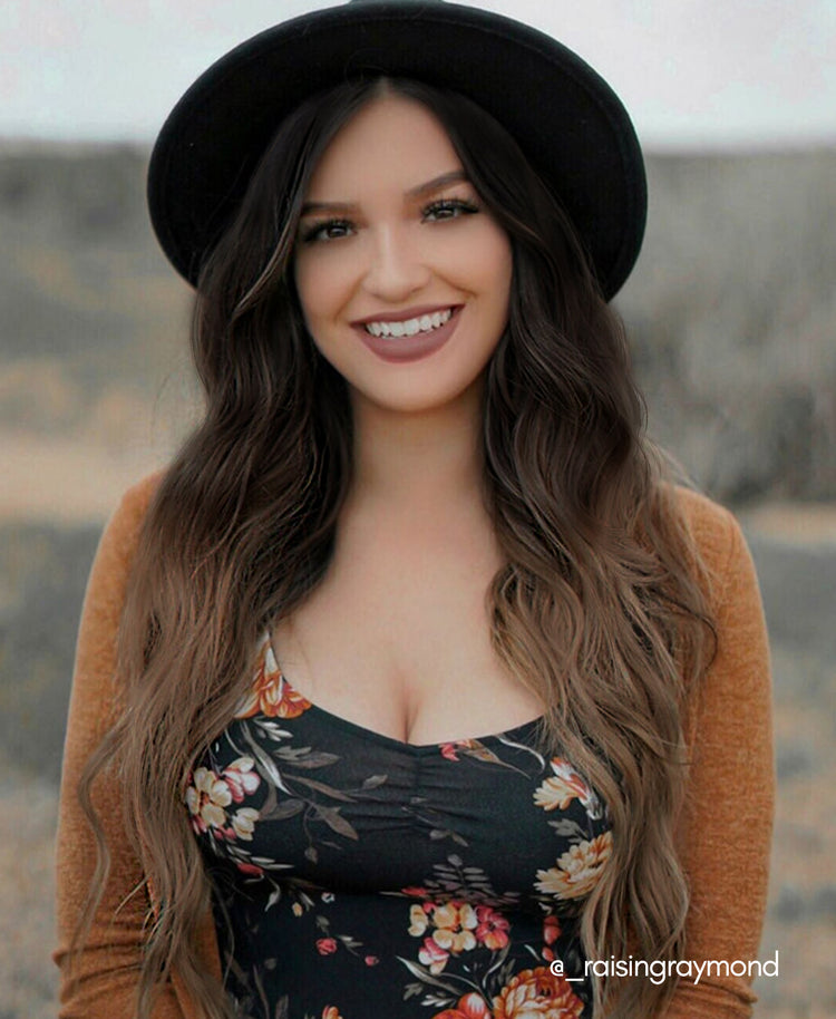 invisible clip-in hair extensions #2-6 light ombre.