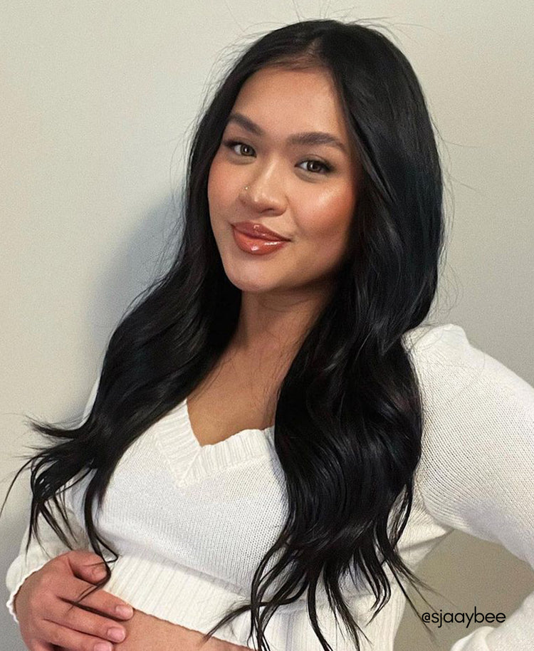 invisible clip-in hair extensions #1 jet black.
