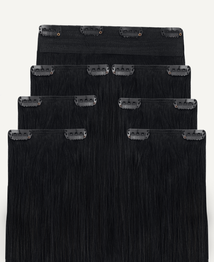 clip-in hair extensions #1 jet black.