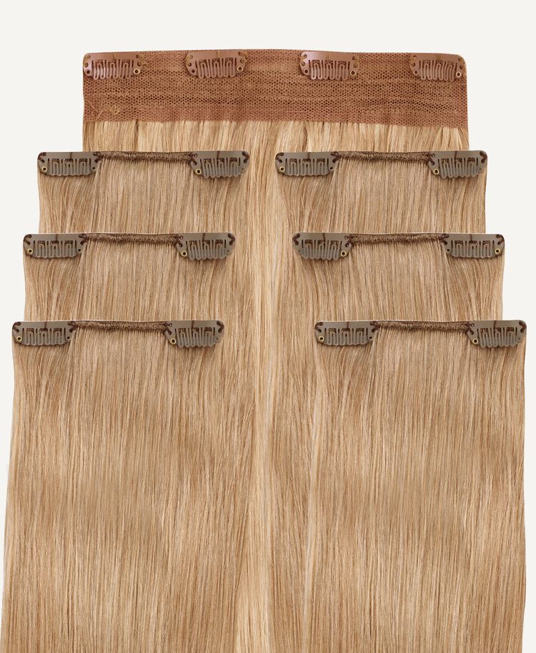 clip-in hair extensions #14 medium blonde.