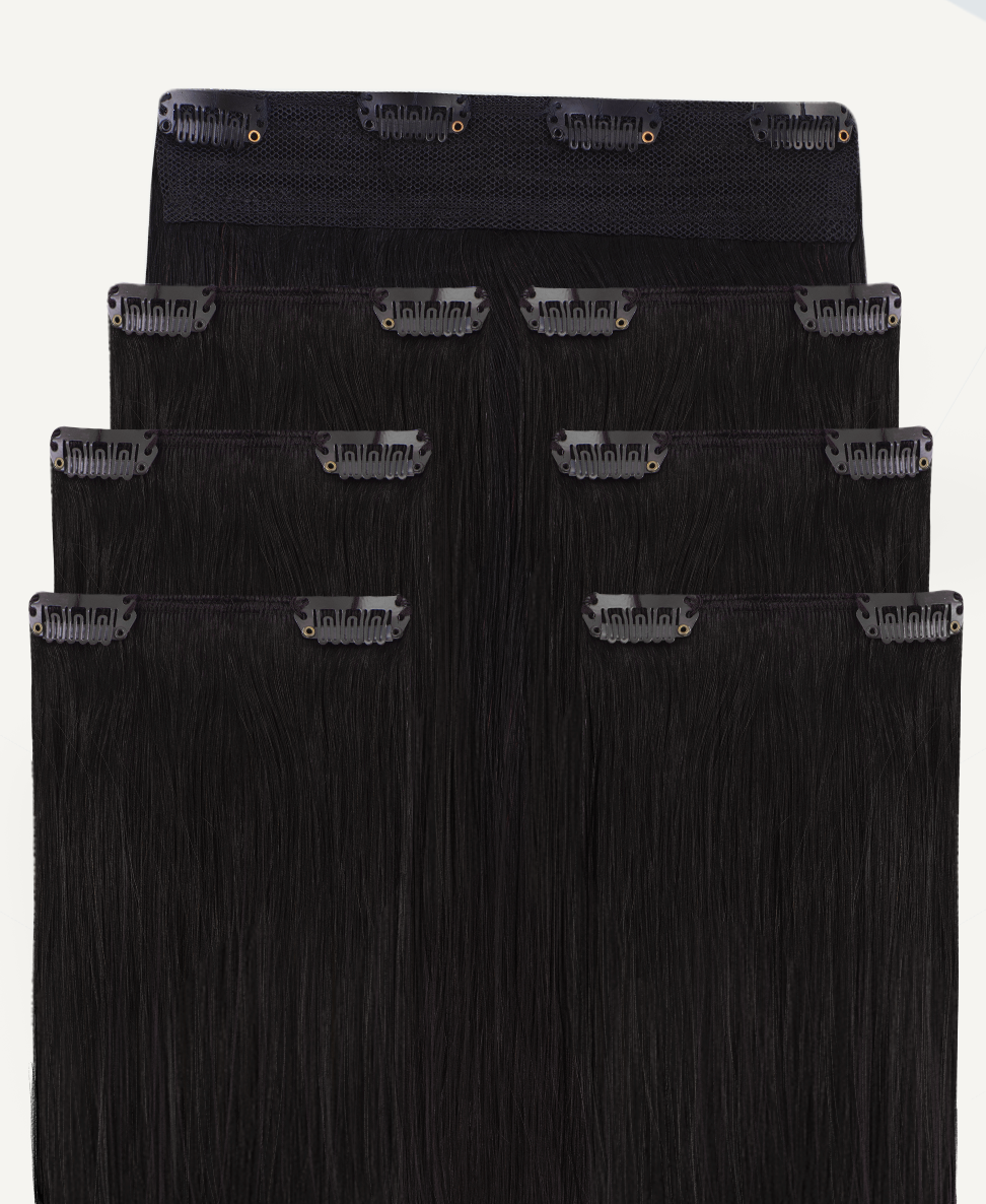 natural black clip in hair extensions