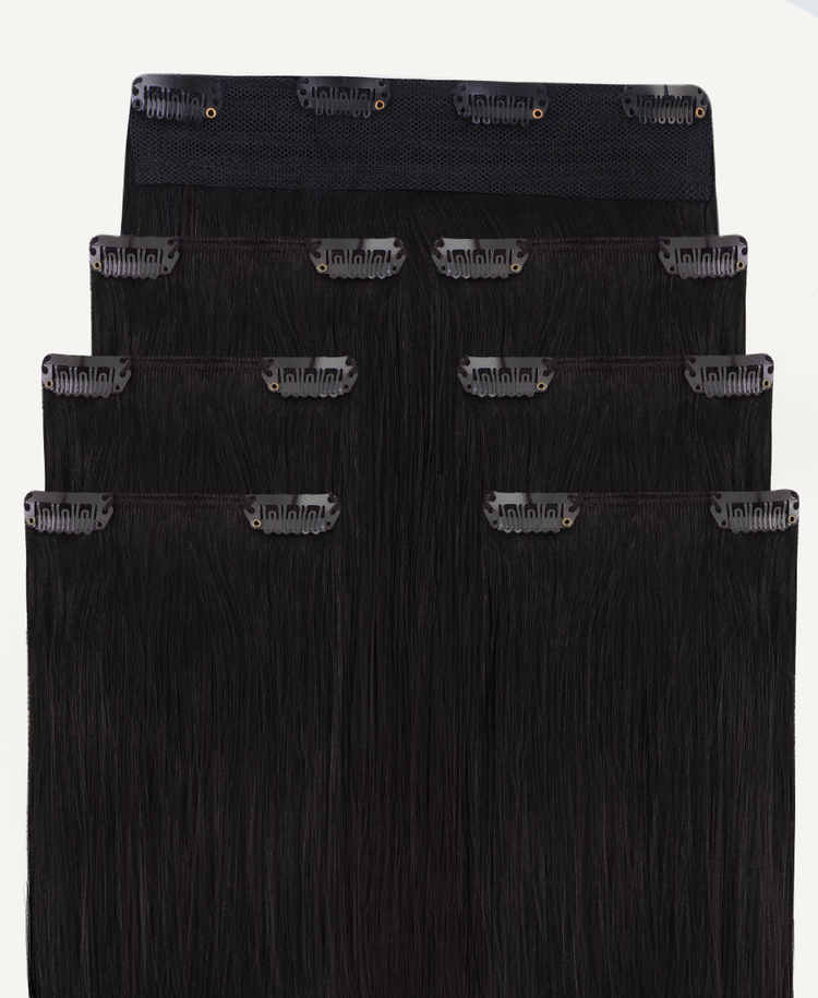 clip-in hair extensions #1b natural black.