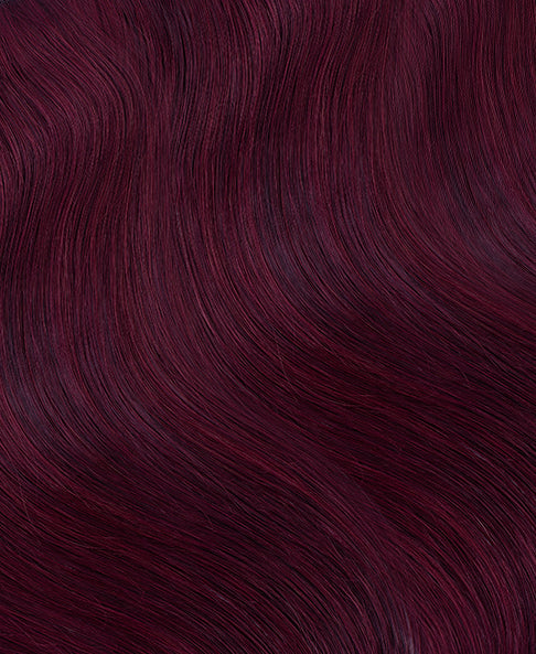 invisible clip-in hair extensions #99J cherry red.