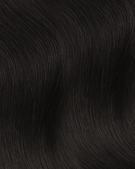 invisible clip-in hair extensions natural black.