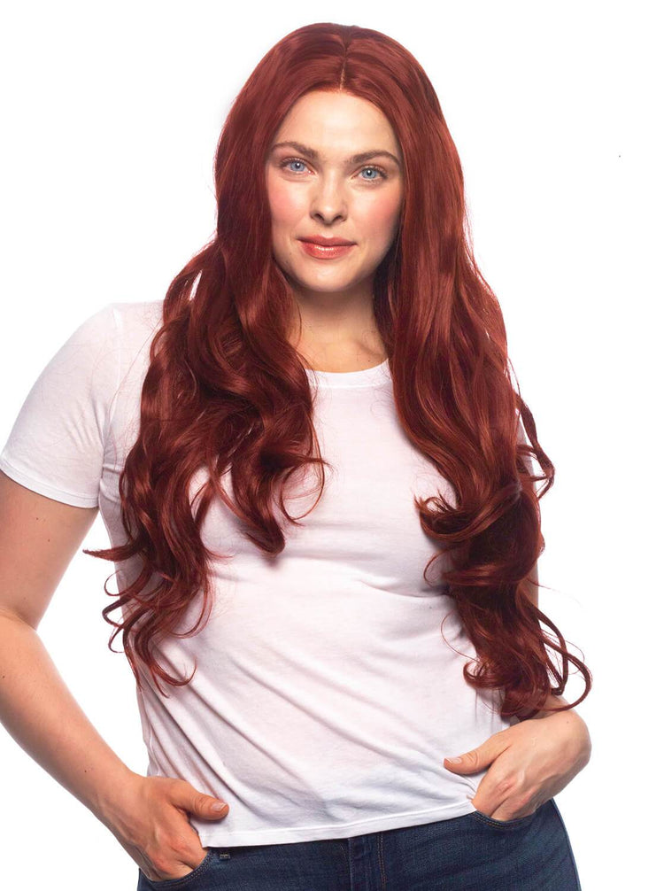 Synthetic Wig Long Wavy Red