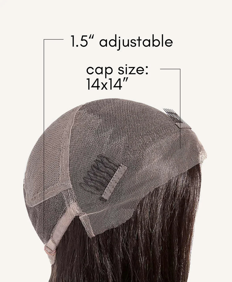 front lace human wig - 14" chocolate brown.