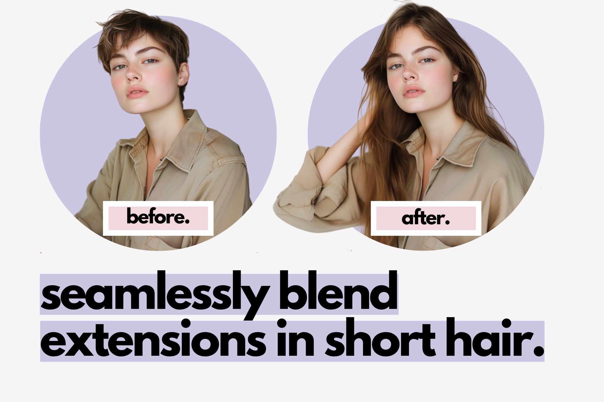 how to hide extensions in very short hair?