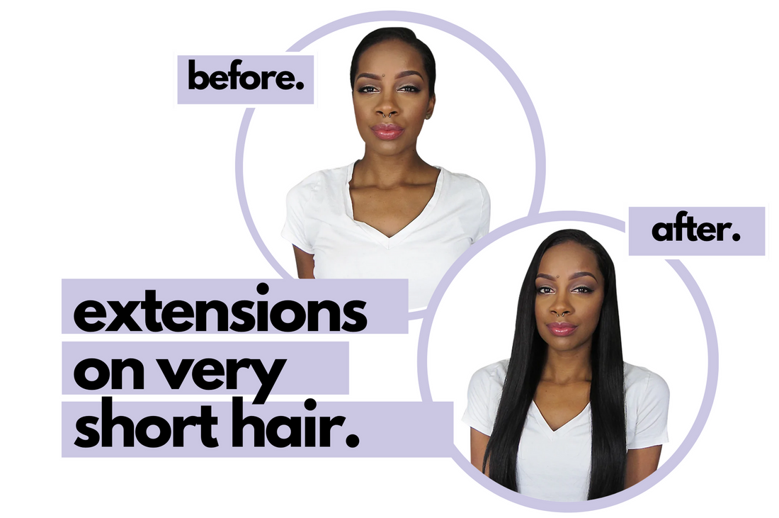 Hair extensions very short hair before and after best sale