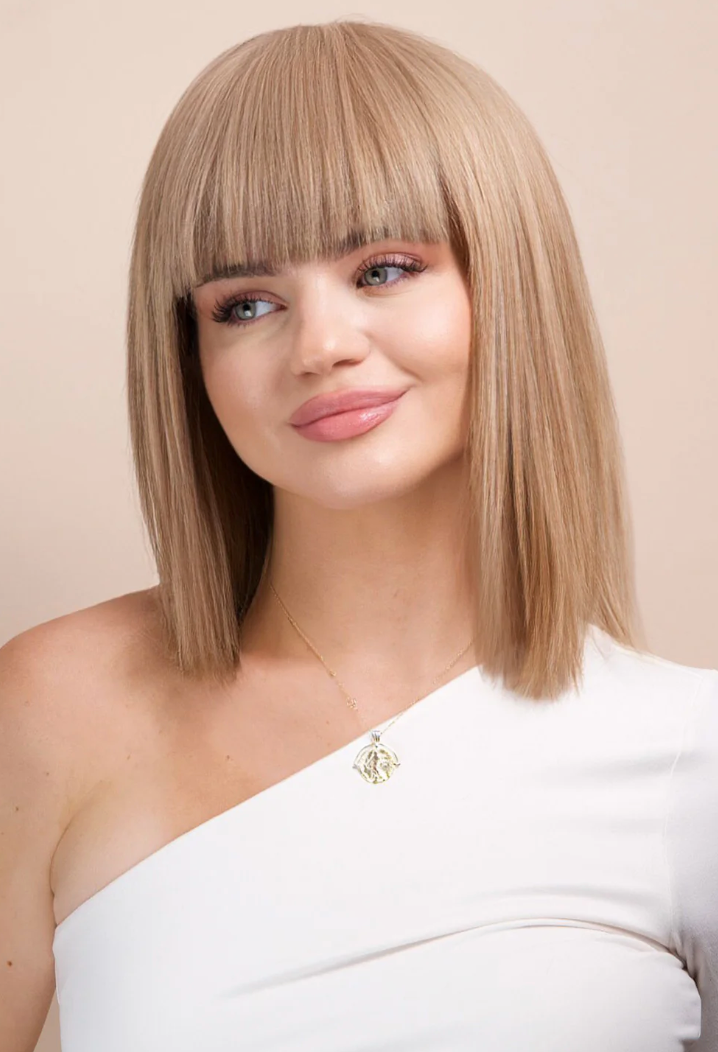 Human hair wigs with bangs
