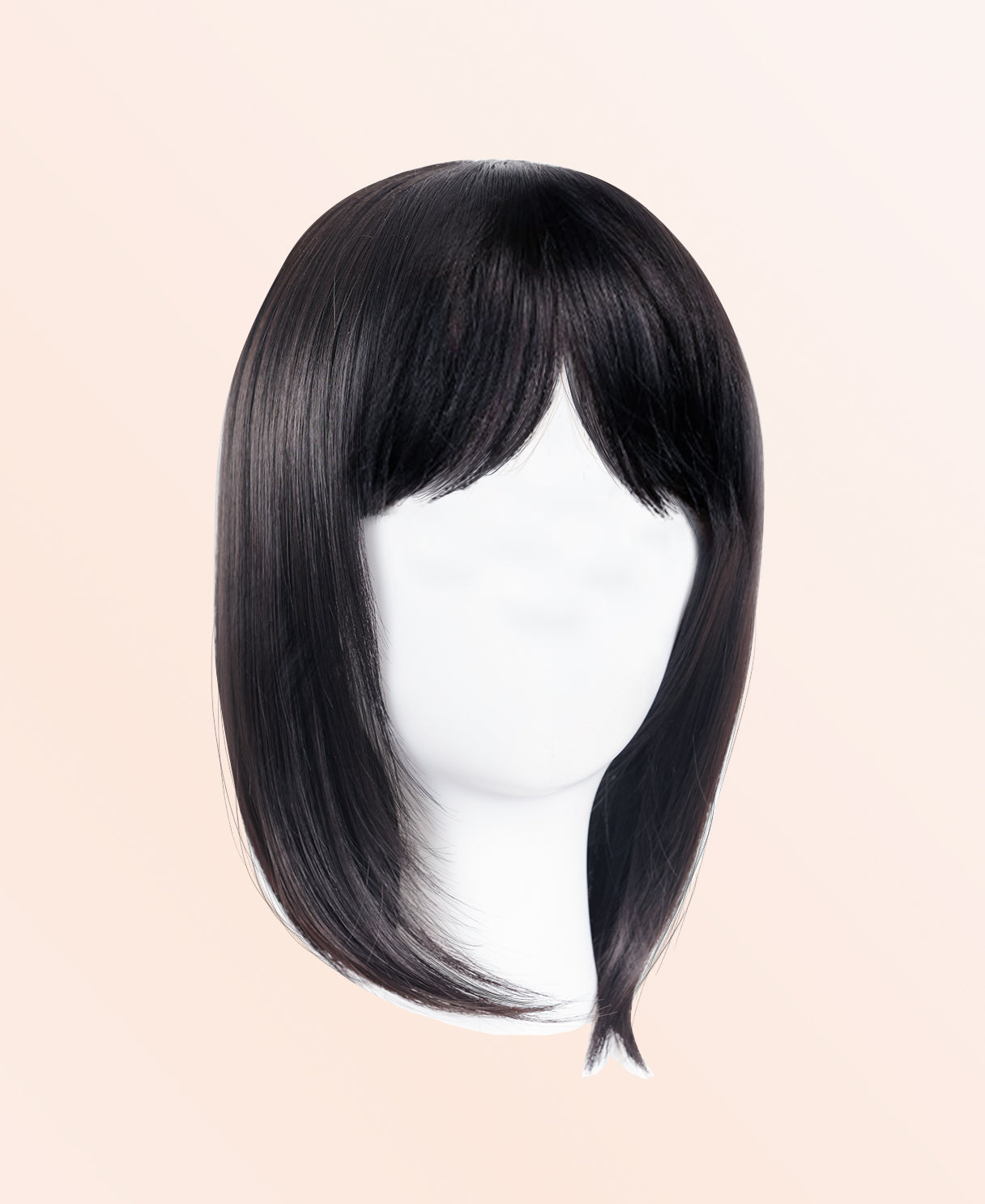 hair topper with bangs 12" jet black.