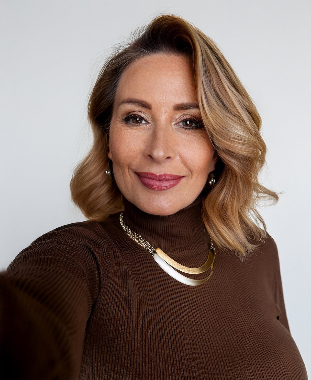 hair topper 12" rooted honey blonde.