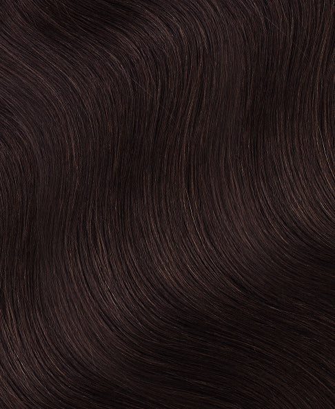invisible clip-in hair extensions chocolate brown.