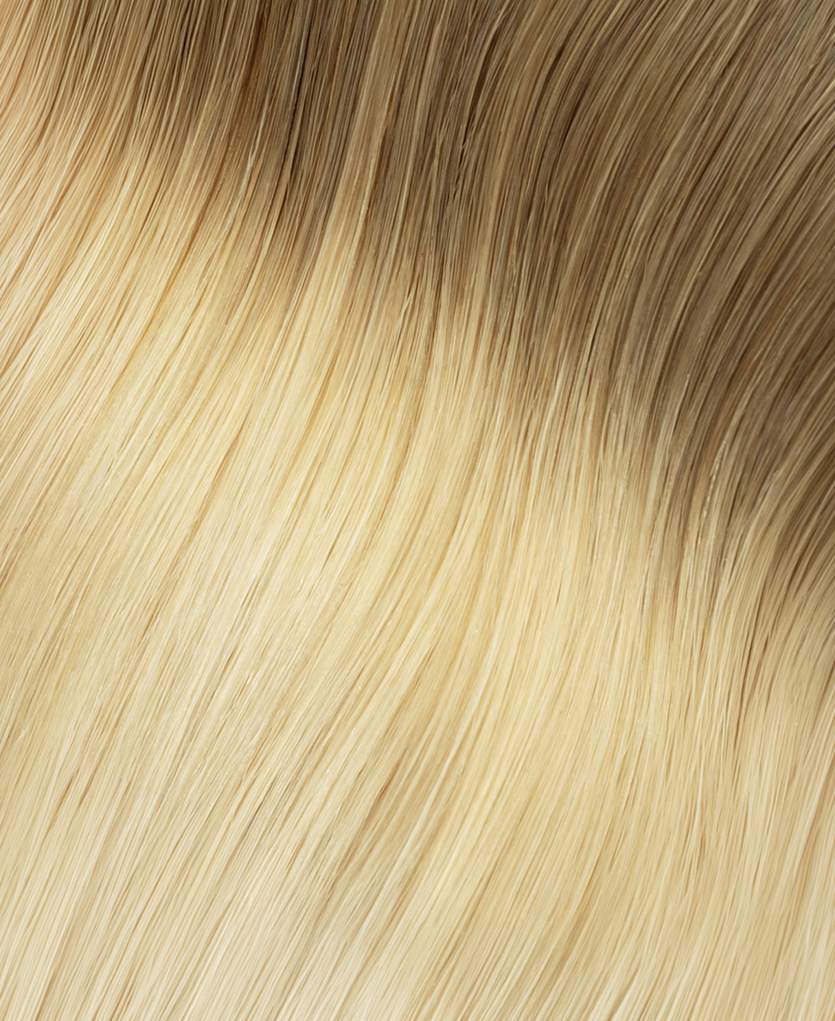 clip-in hair extensions rooted blonde.