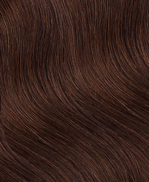tape-in hair extensions medium brown.