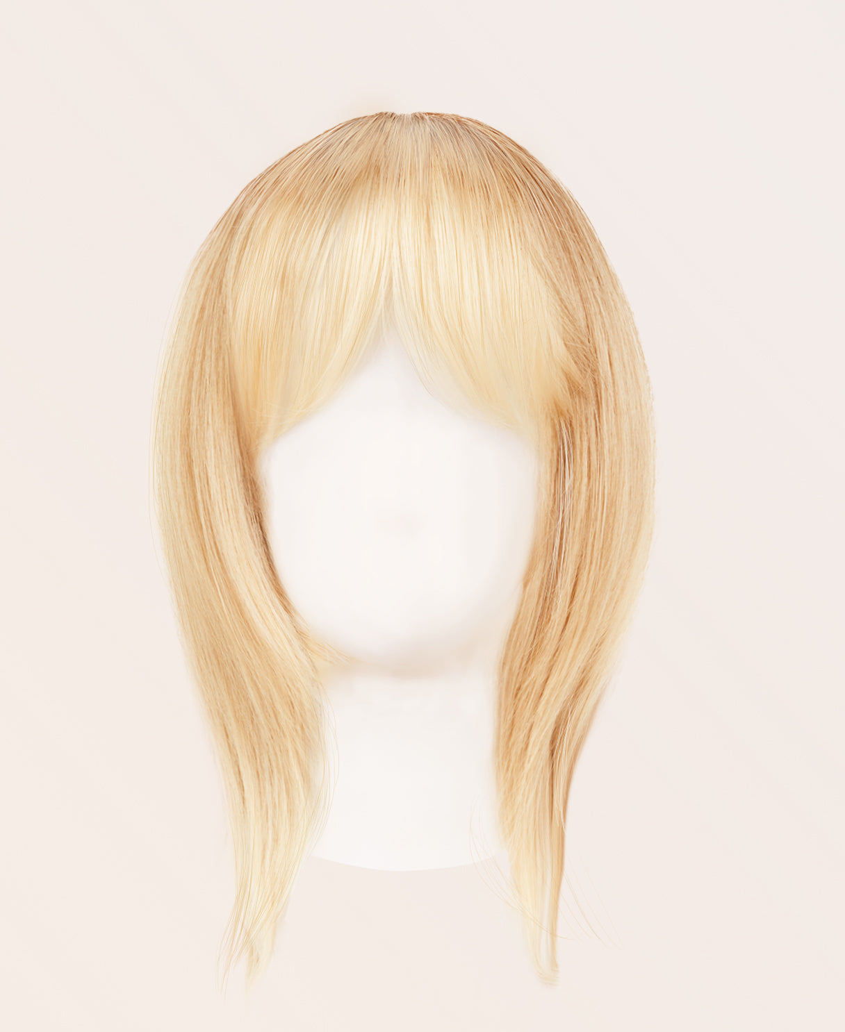 hair topper with bangs 12" light blonde
