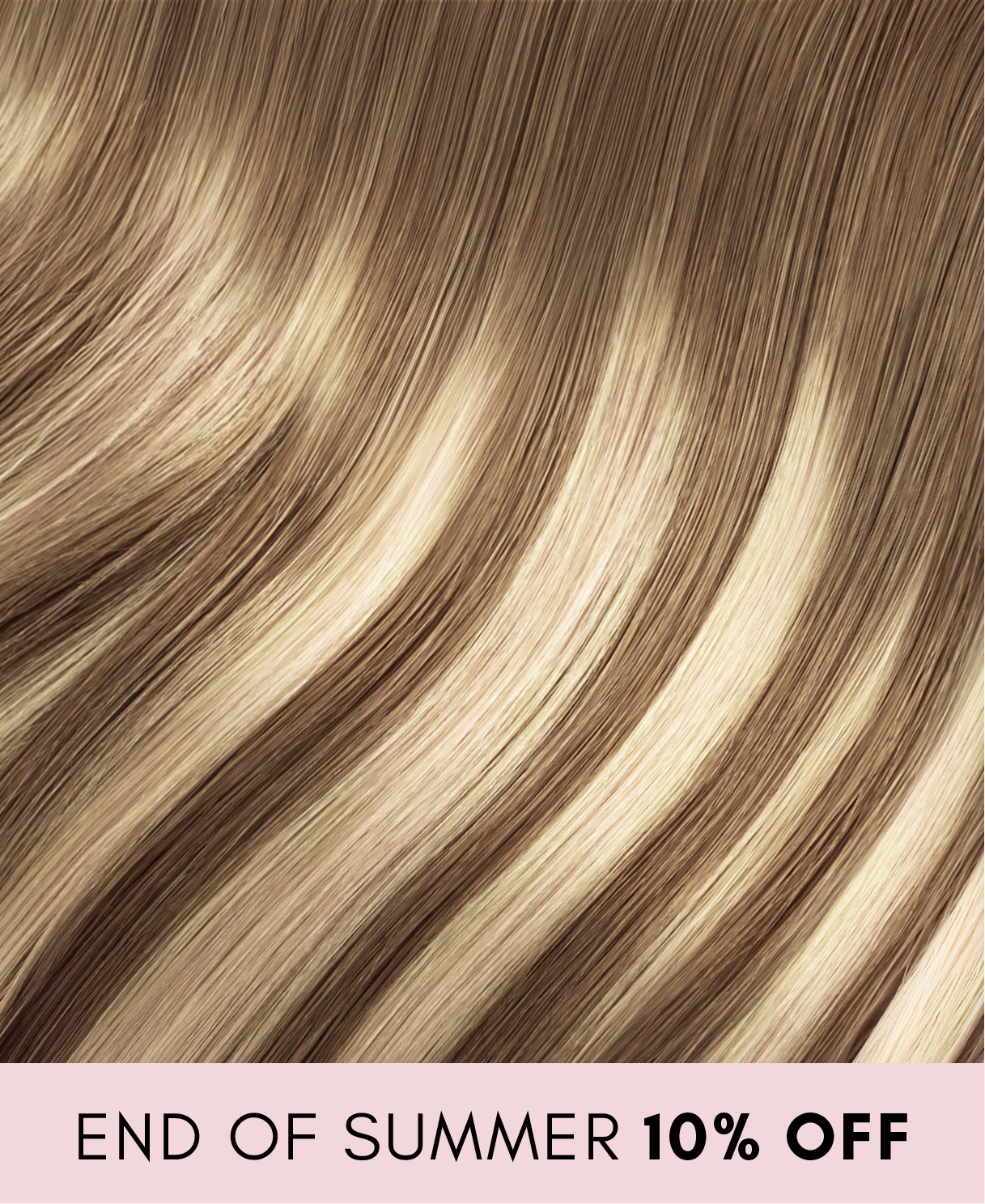 clip-in hair extensions rooted beige highlights.