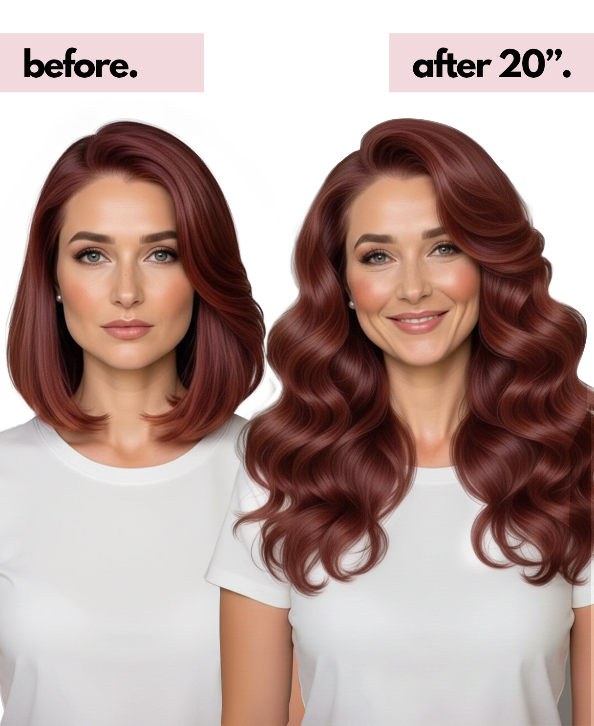invisible clip-in hair extensions auburn. – Irresistible Me