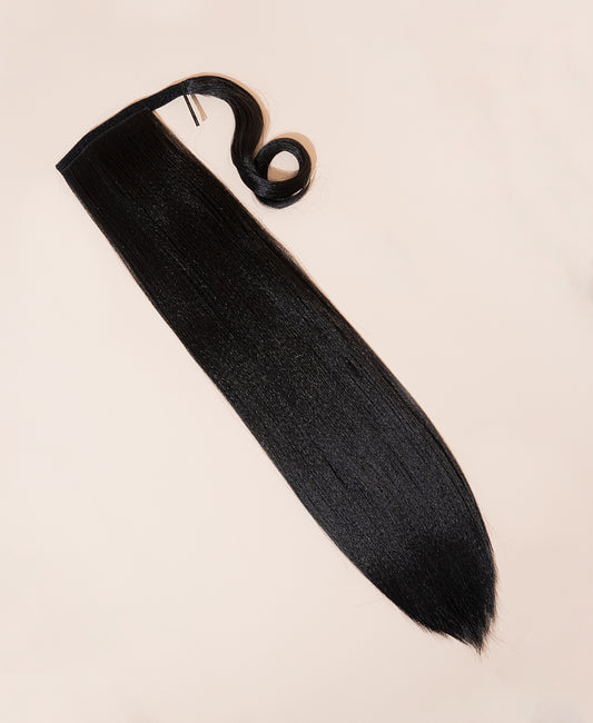 long straight ponytail - natural black 26".