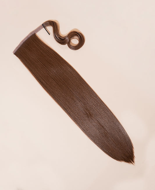 long straight ponytail - chocolate brown 26".