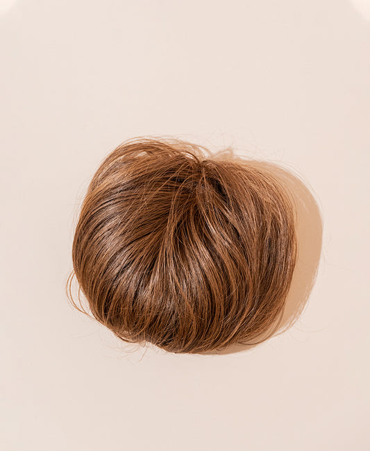 messy bun - mixed brown.