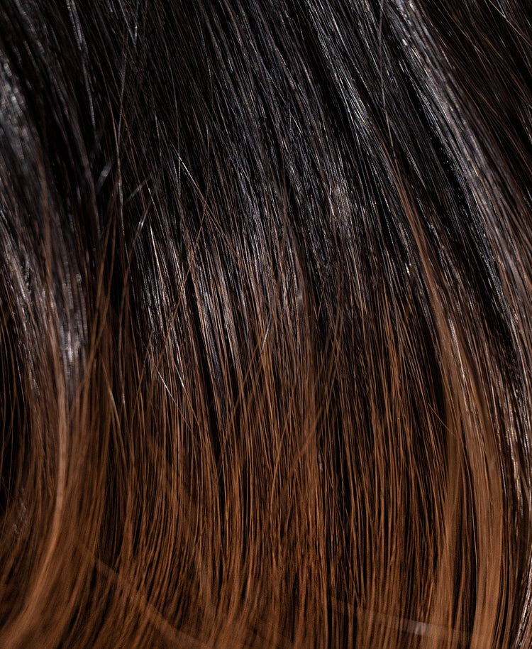 vegan fiber bouncy ponytail - ombre brown 18".