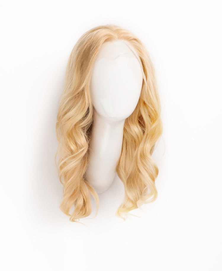 front lace human wig - 14" honey blonde.